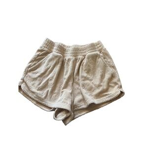 Offline by Aerie Beige Smiley Face Terry Cloth Lounge Shorts XS